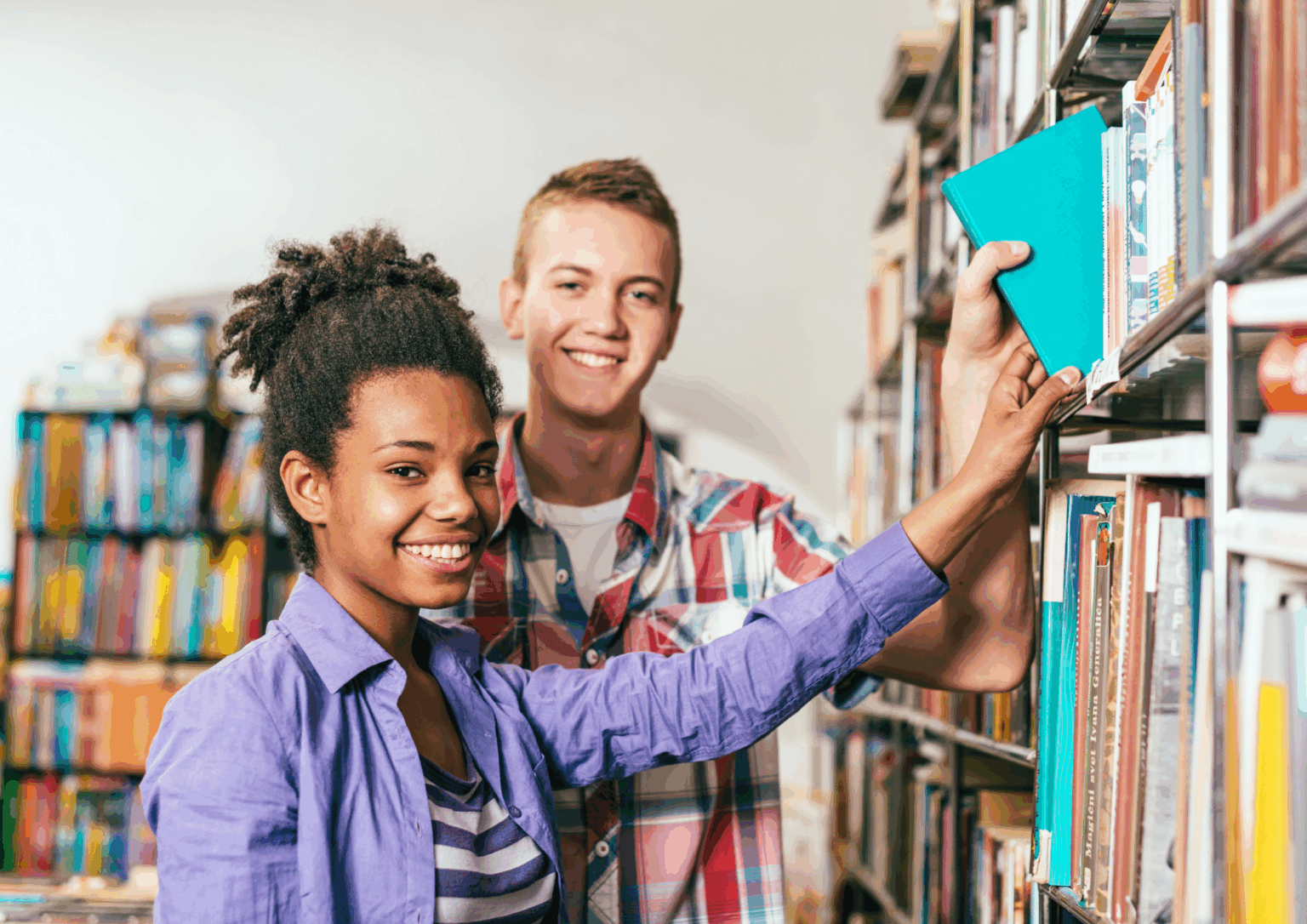 students choosing atar subjects within a library setting