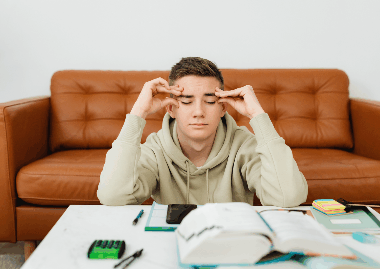 a student stressing over study and still to learn about balancing school and life