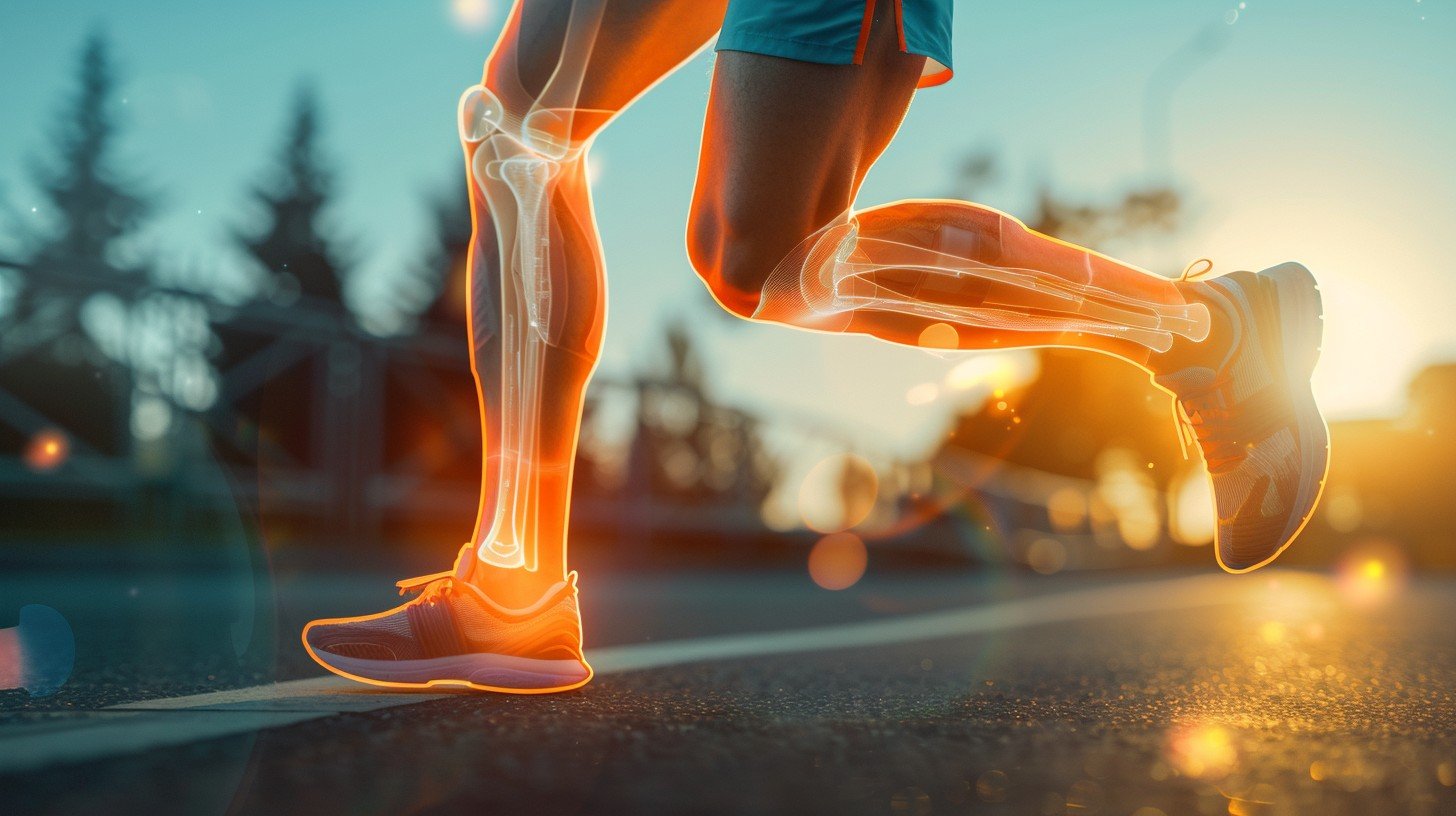 ATAR Physical Education Studies image showing biomechanic operation of lower legs in a runner