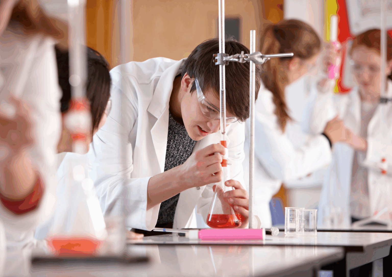 ATAR Chemistry students doing an experiment