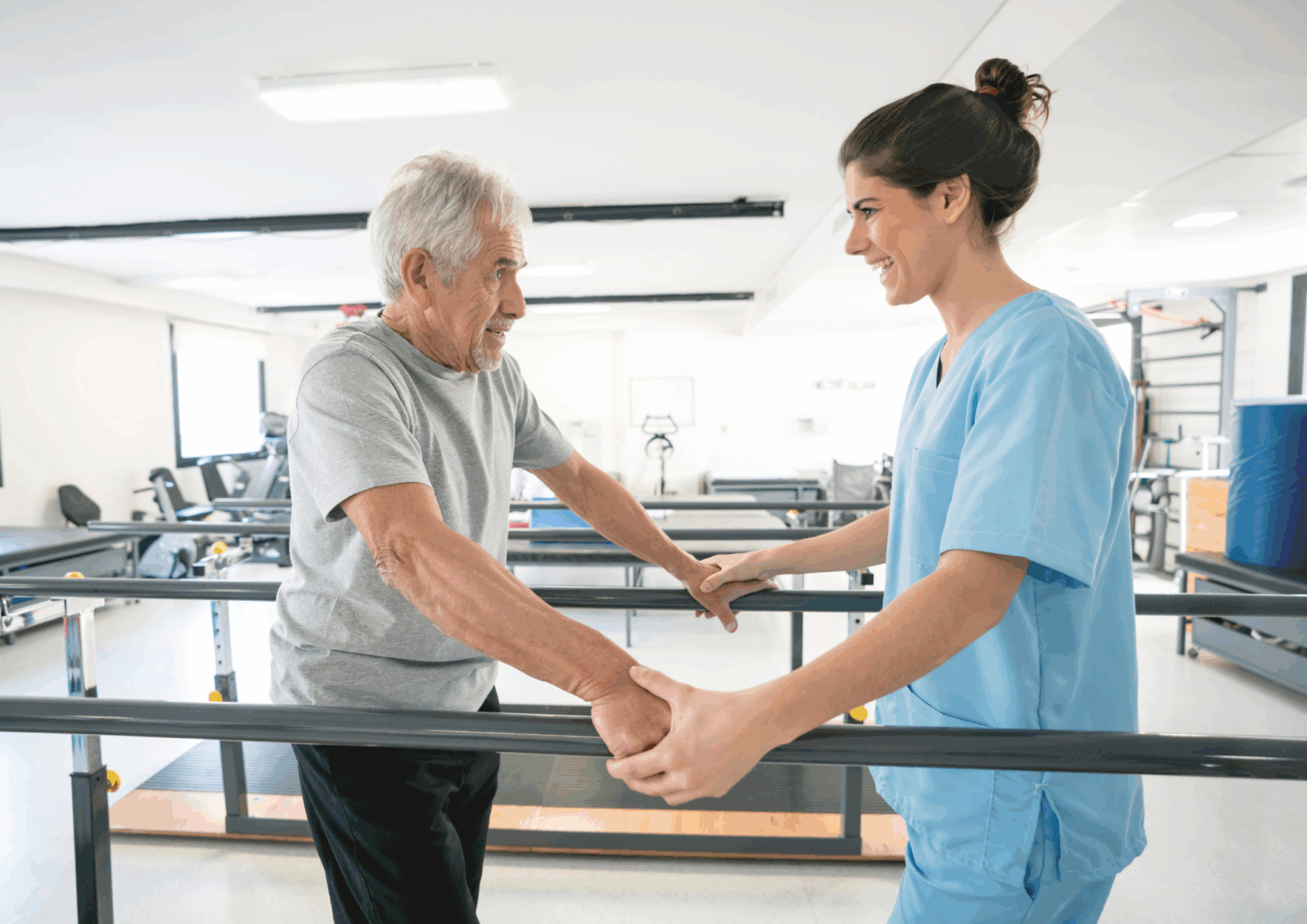 ATAR Health Studies student assisting an elderly patient with mobility